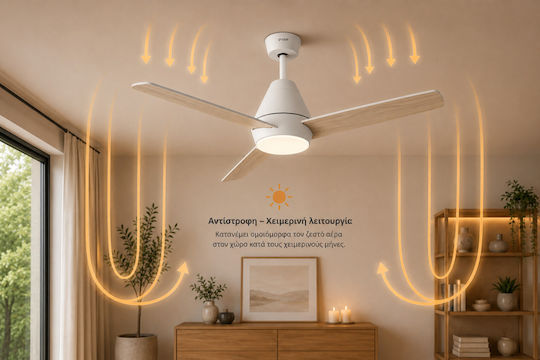 Gruppe 48-12183DC Ventilator De Tavan 122cm Cu Lentile De Mărire Alb