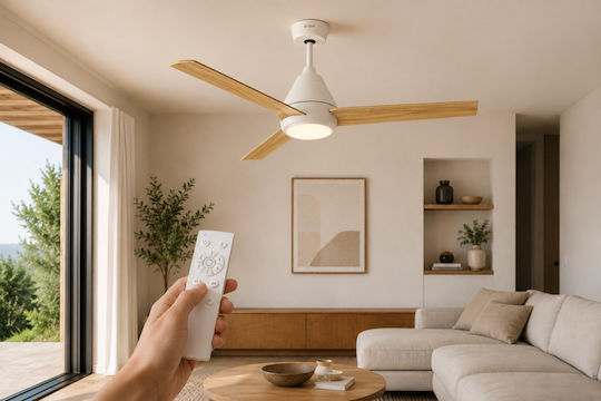 Gruppe 48-12183DC Ventilator De Tavan 122cm Cu Lentile De Mărire Alb