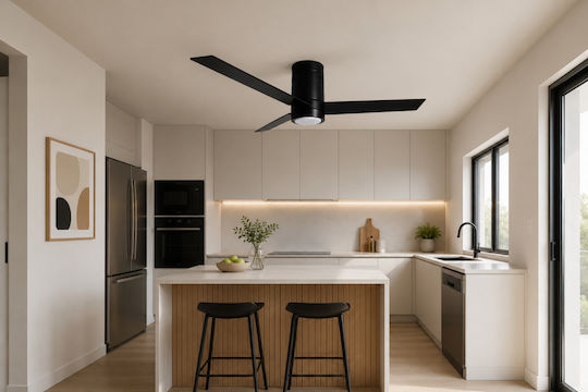 Gruppe Ceiling Fan 132cm With Light Black