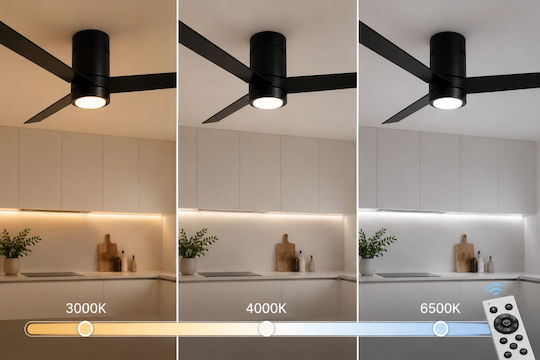 Gruppe Ceiling Fan 132cm With Light Black