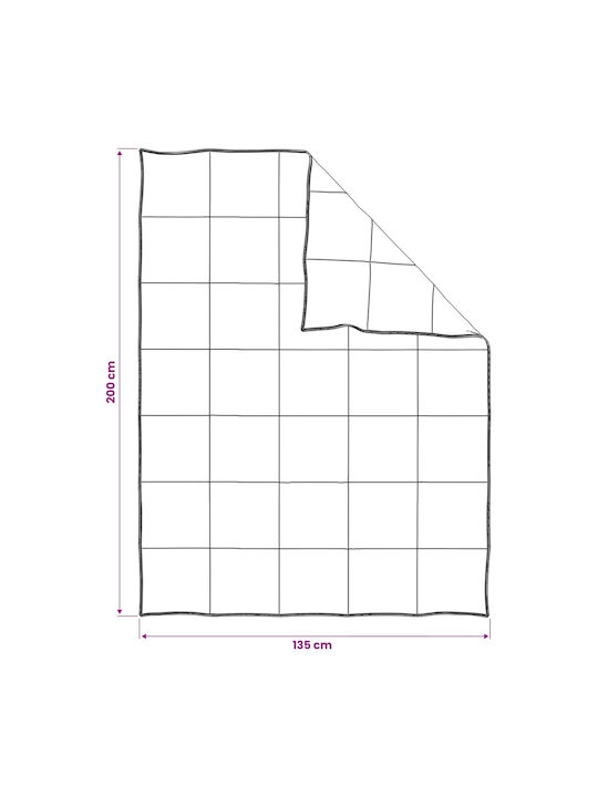 vidaXL Set Steppdecken Einzel 135x200cm Weiß 2 Stück