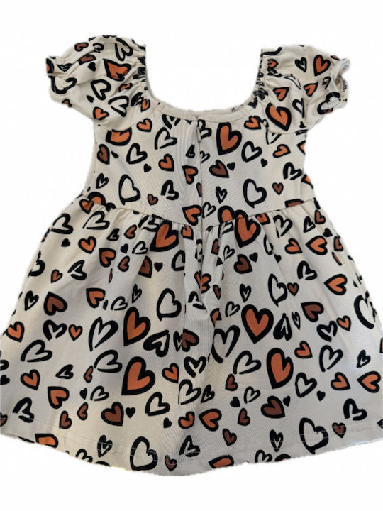 Mädchenkleid Tierdruck Set aus 2 mit Zubehör Beiges