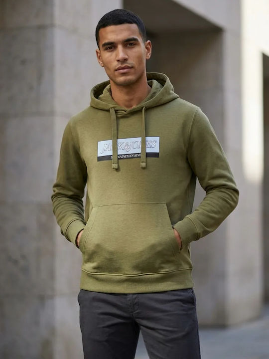 Jack & Jones Ζακέτα Λαδί με Κουκούλα