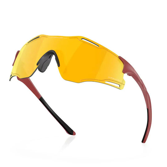 Oakley Cycling Glasses Cybr Zero with Gold Frame and Multicolour Lenses