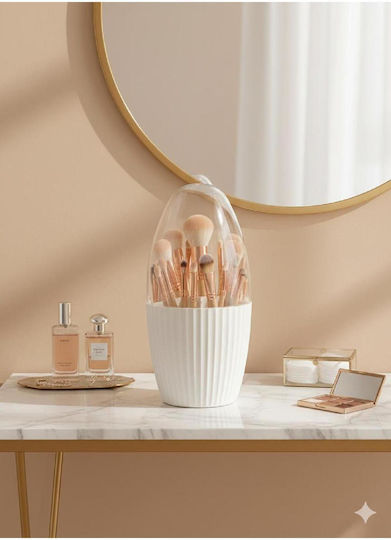 Stewehome Makeup Organizer 7 Compartments Bathroom Toothbrushes White