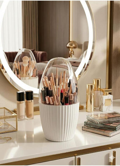 Stewehome Makeup Organizer 7 Compartments Bathroom Toothbrushes White