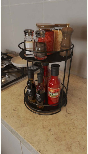 Stewehome Doppelter Metallischer Badezimmer Organizer Make-up Zubehör Schmuck Gewürze Gelb