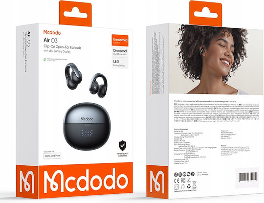 Mcdodo Air O3 In-ear Bluetooth Handsfree Ακουστικά με Θήκη Φόρτισης Μαύρα