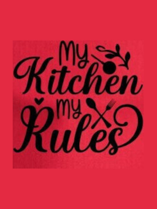 Pop Culture My Kitchen My Rules Кухненска Престилка Червена 75x90см P063292106F1