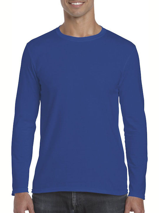 Gildan Softstyle Ανδρικό Διαφημιστικό T-shirt Μακρυμάνικο Royal