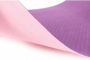 AMILA Упражнение Мат Йога Pink/Purple с преносима дръжка (173x60x0.4см)