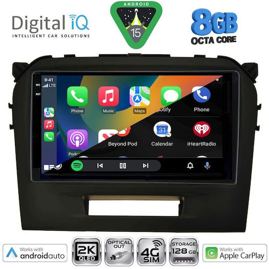 Digital IQ Ηχοσύστημα Αυτοκινήτου για Suzuki Vitara 2016-2022 (Bluetooth/USB/WiFi/GPS/Apple-Carplay/Android-Auto) με Οθόνη Αφής 9"