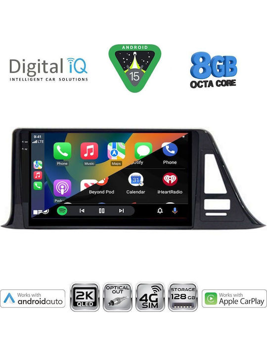 Digital IQ Car Audio System for Toyota C-HR 2017-2023 Bluetooth USB WiFi GPS Apple CarPlay Android Auto with 9" Touch Screen