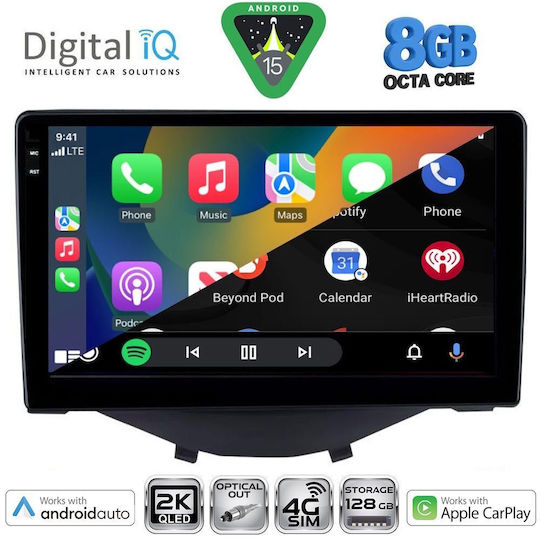 Digital IQ Ηχοσύστημα Αυτοκινήτου για Toyota Aygo 2014-2022 (Bluetooth/USB/WiFi/GPS/Apple-Carplay/Android-Auto) με Οθόνη Αφής 9"