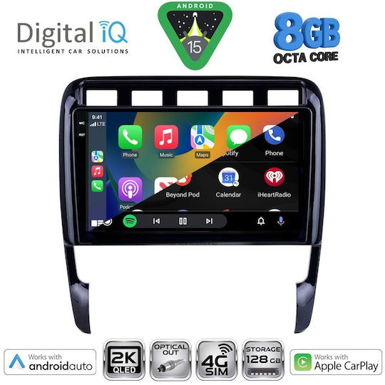 Digital IQ Car Audio System for Porsche Cayenne 2002-2011 Bluetooth USB WiFi GPS Apple CarPlay Android Auto with 9" Touch Screen