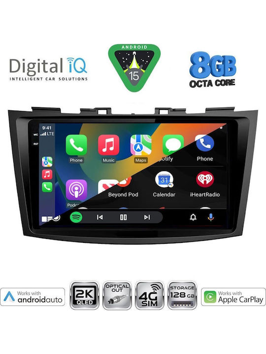Digital IQ Car Audio System for Suzuki Swift 2011-2016 (Bluetooth/USB/WiFi/GPS/Apple CarPlay/Android Auto) with 9" Touch Screen