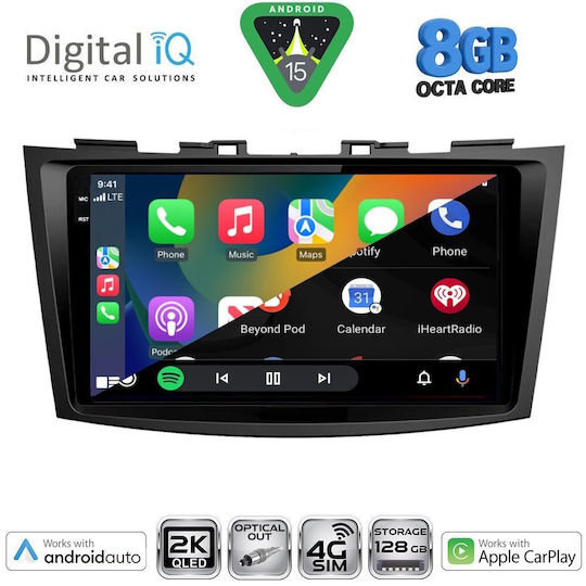 Digital IQ Ηχοσύστημα Αυτοκινήτου για Suzuki Swift 2011-2016 (Bluetooth/USB/WiFi/GPS/Apple-Carplay/Android-Auto) με Οθόνη Αφής 9"
