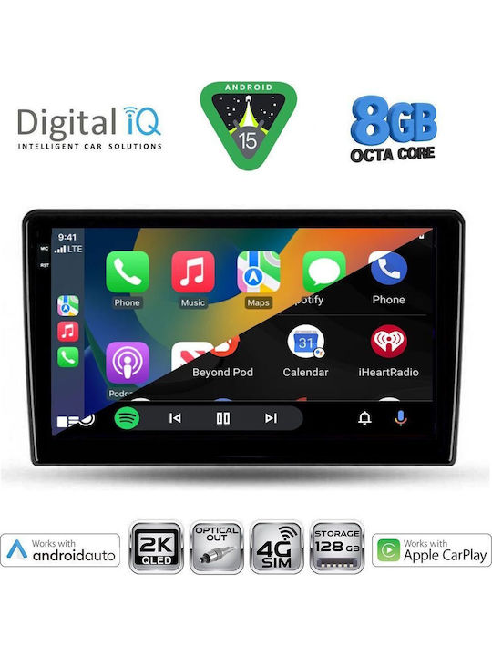 Digital IQ Car Audio System for Toyota Auris 2007-2012 (Bluetooth/USB/WiFi/GPS/Apple CarPlay/Android Auto) with 9" Touch Screen