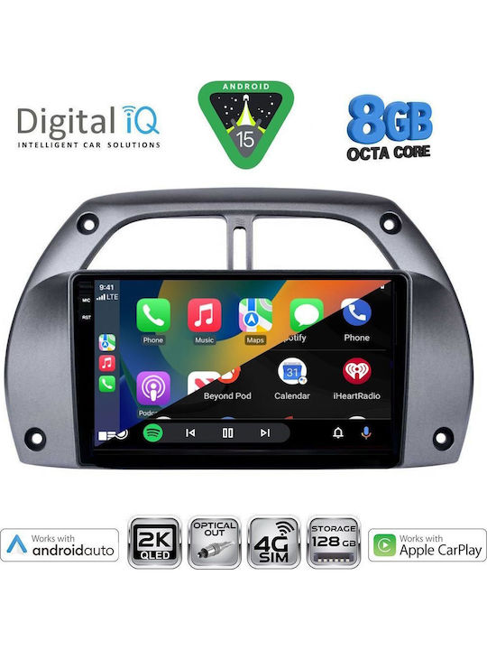 Digital IQ Car Audio System for Toyota RAV 4 2000-2006 with A/C Bluetooth USB Wi-Fi GPS Apple CarPlay Android Auto with 9" Touch Screen DIGITAL IQ BXK 20730 CPAA A/C