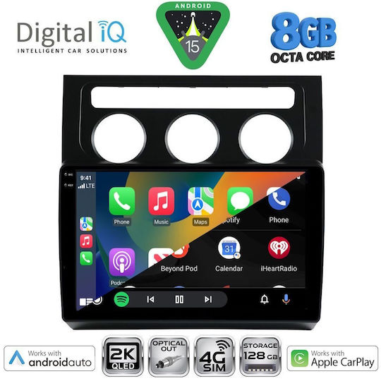 Digital IQ Car Audio System for Volkswagen Touran 2003-2010 with Clima (Bluetooth/USB/WiFi/GPS/Apple CarPlay/Android Auto) with 10" Touch Screen