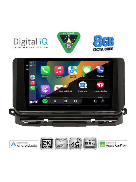 Digital IQ Car Audio System for Skoda Octavia 2021 with Clima Bluetooth USB WiFi GPS Apple CarPlay Android Auto with 10" Touch Screen