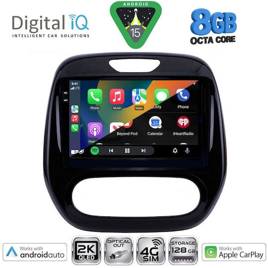 Digital IQ Ηχοσύστημα Αυτοκινήτου για Renault Captur 2013-2019 (Bluetooth/USB/WiFi/GPS/Apple-Carplay/Android-Auto) με Οθόνη Αφής 9"