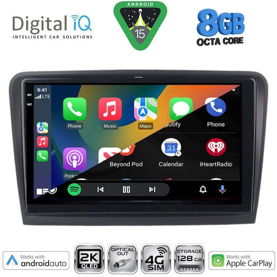 Digital IQ Ηχοσύστημα Αυτοκινήτου για Skoda Superb 2008-2015 με Clima (Bluetooth/USB/WiFi/GPS/Apple-Carplay/Android-Auto) με Οθόνη Αφής 10"