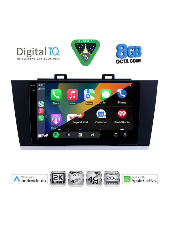 Digital IQ Car Audio System for Subaru Legacy / Outback 2014-2019 (Bluetooth/USB/WiFi/GPS/Apple CarPlay/Android Auto) with 9" Touch Screen