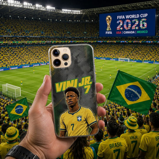 Калъф World Stars Collection Vinicius Junior Nokia C32 Черен Tpu Черен Силикон