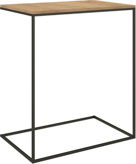 Rectangular Măsuță auxiliară Metalica Stejar L60xW30xH55cm.