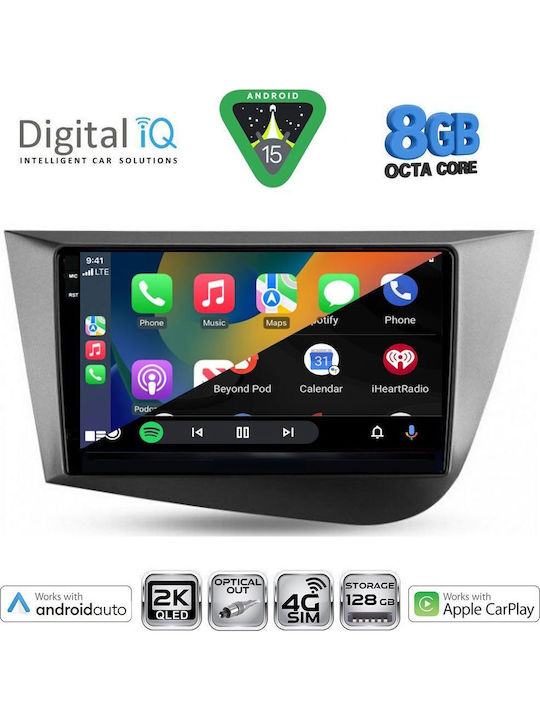 Digital IQ Car Audio System for Seat Leon 2005-2012 with Clima (Bluetooth/USB/WiFi/GPS/Apple CarPlay/Android Auto) with 9" Touch Screen
