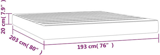 vidaXL King Size Анатомичен Матрак 190x203x20cm с Джобни Пружини