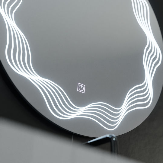 Alista Home Στρογγυλός Καθρέπτης Μπάνιου Led Αφής 60x60cm Διάφανος