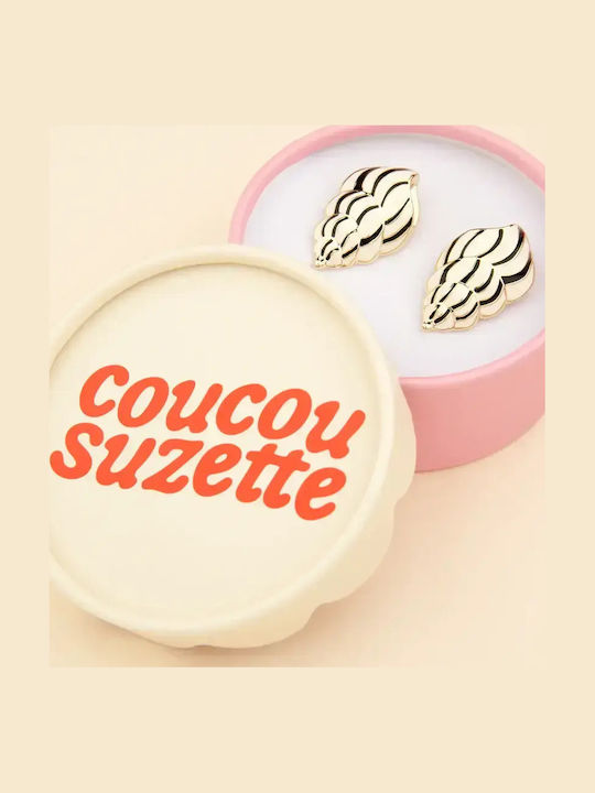 Coucou Suzette Σκουλαρίκια Καρφωτά από Ατσάλι Επιχρυσωμένα με Πέρλες