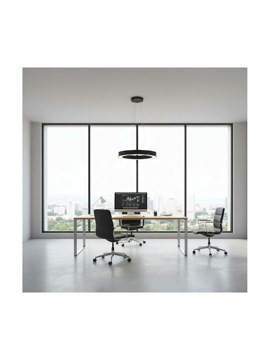Alista Home Lumini Suspendate Reglabil Negru LED cu Lumină Alb Rece 52x52cm