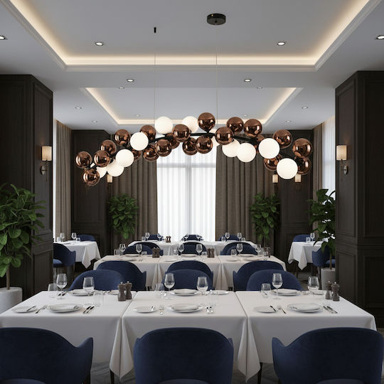 Alista Home Ceiling Light Rose Gold For 11 G9 Bulbs 130cm