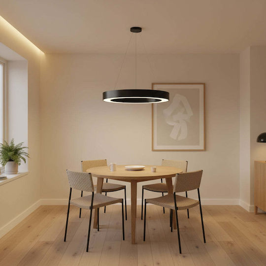 Alista Home Lumini Suspendate Reglabil Negru LED cu Lumină Alb Rece 52x52cm