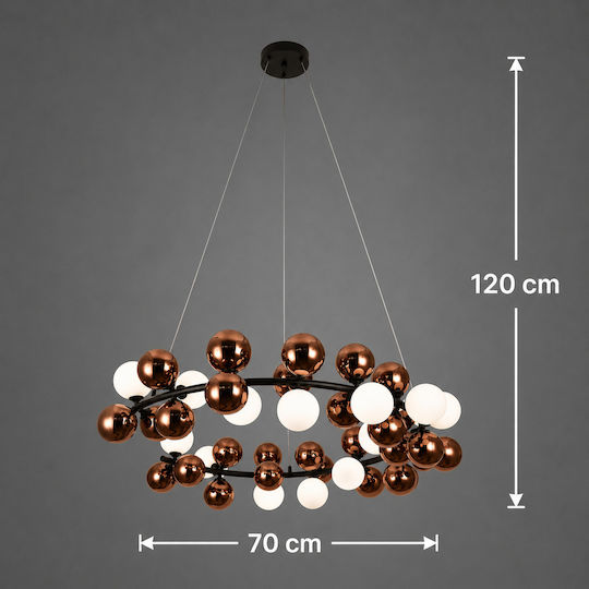 Alista Home Ceiling Light Rose Gold For 10 G9 Bulbs 70x70cm