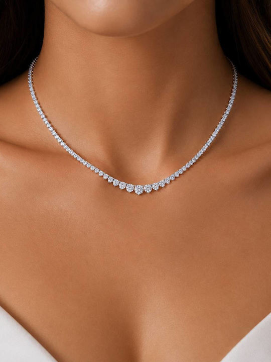 Jools Riviera Halskette aus Silber mit Zirkon