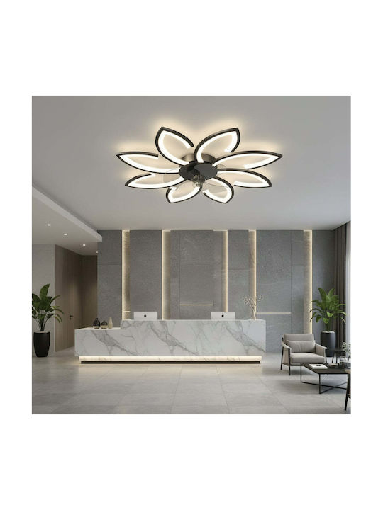 Alista Home Plafonieră de Tavan 87cm Neagră cu LED Integrat și Telecomandă