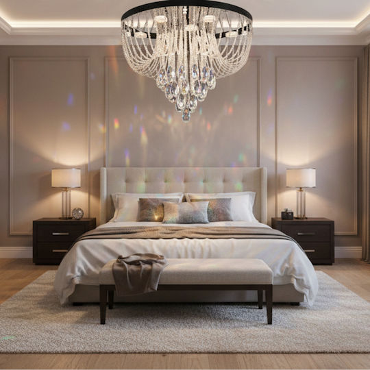 Alista Home Πλαφονιέρα Οροφής με Ενσωματωμένο LED και Κρύσταλλα
