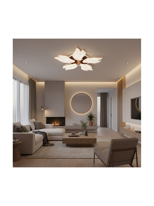 Alista Home Plafonieră de Tavan Aurie cu LED Integrat și Cristale și Telecomandă