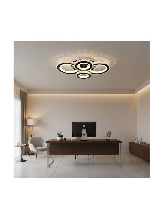 Alista Home Plafonieră de Tavan Neagră cu LED Integrat și Cristale și Telecomandă