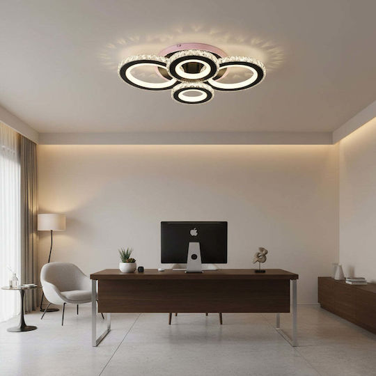 Alista Home Ceiling Mount Light Black with Integrated LED and Crystals and Remote Control