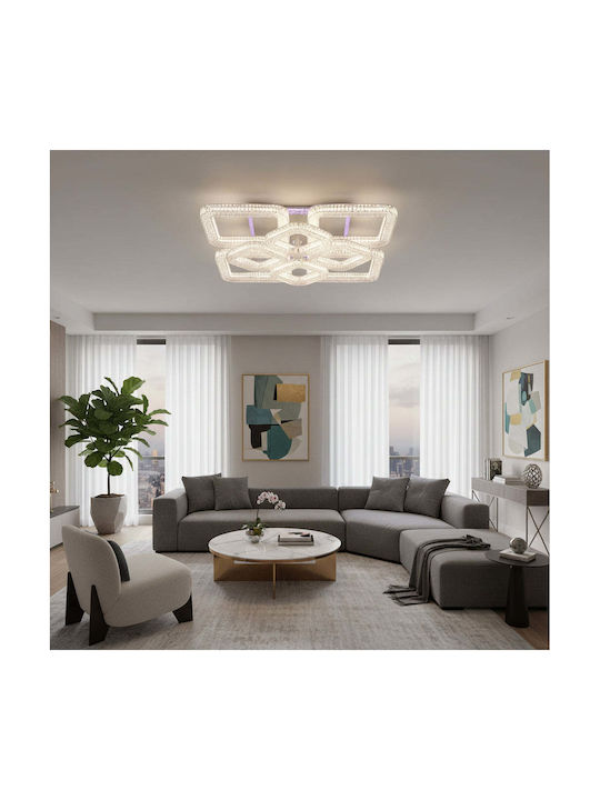 Alista Home Plafonieră de Tavan Albă cu LED Integrat și Cristale și Telecomandă