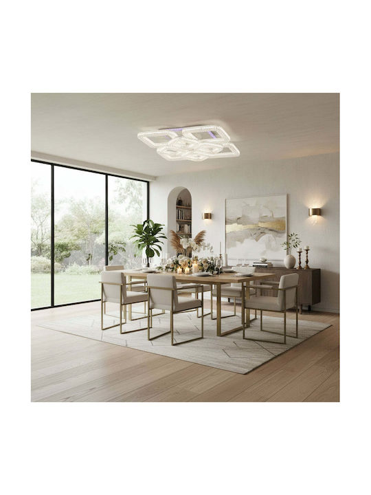Alista Home Plafonieră de Tavan Albă cu LED Integrat și Cristale și Telecomandă
