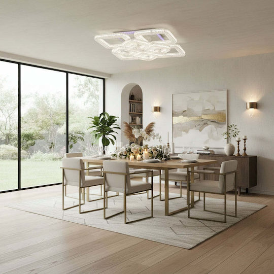 Alista Home Plafonieră de Tavan Albă cu LED Integrat și Cristale și Telecomandă
