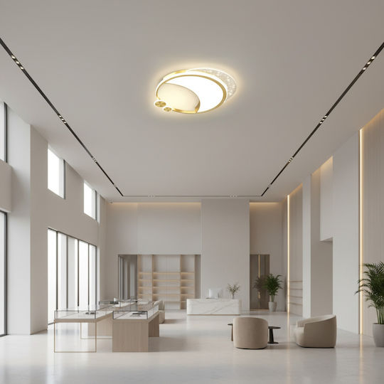 Alista Home Πλαφονιέρα Οροφής Χρυσή με Ενσωματωμένο LED και Τηλεχειριστήριο