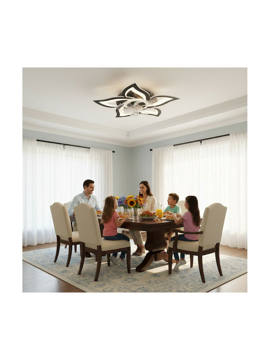 Alista Home Plafonieră de Tavan Neagră cu LED Integrat și Telecomandă