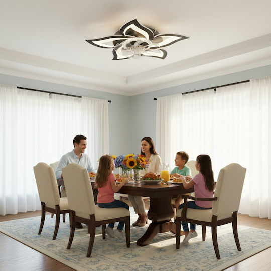 Alista Home Πλαφονιέρα Οροφής Μαύρη με Ενσωματωμένο LED και Τηλεχειριστήριο